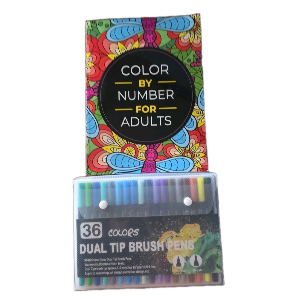 36 Color Art Marker Dual Brush Pens Brush and Fine Tip Watercolor & Book